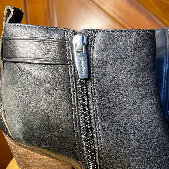 Coach Black Chelsea Brown Heel Boots - Size 6, Pre-owned, Good Condition - Picture 11 of 16